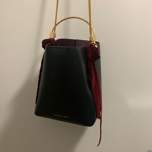 Charles & Keith Velvet Bucket Bag